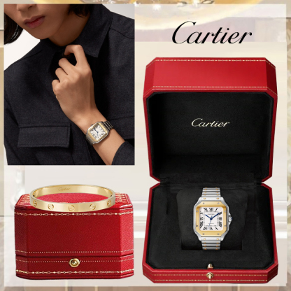 SANTOS DE CARthtTIER WATCH & LOVE BRACELET, CLASSIC MODEL