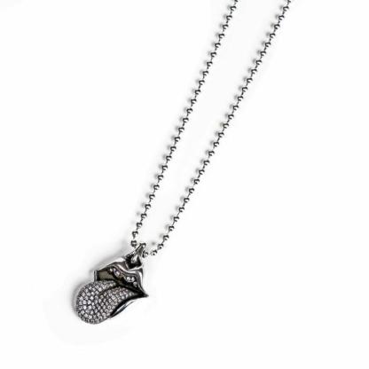 ROLLING STONES TONGUE & LIP PENDANT WITH DIAMOND