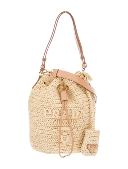 Crochet and Leather Mini-Bucket Bag