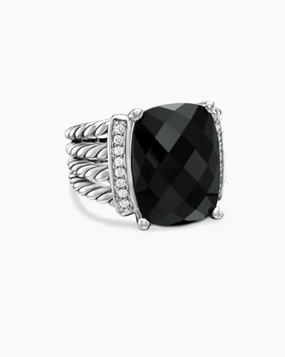 Wheaton® Ring Sterling Silver with Black Onyx and Diamonds