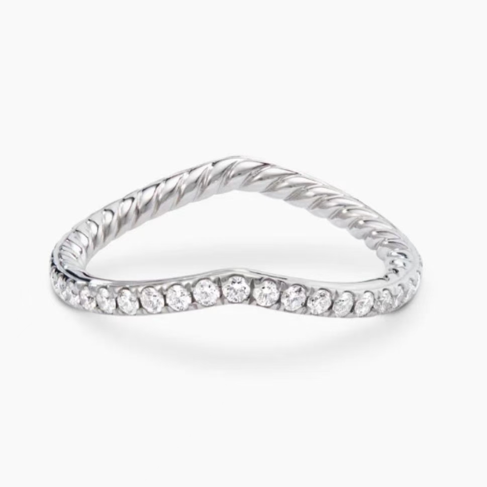 Cable Collectibles® Heart Stack Ring Sterling Silver with Pavé Diamonds