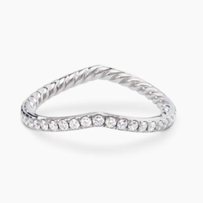 Cable Collectibles® Heart Stack Ring Sterling Silver with Pavé Diamonds