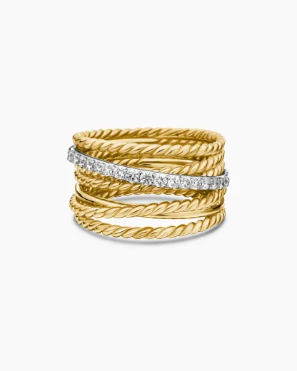 Crossover Ring 18K Yellow Gold with Diamonds