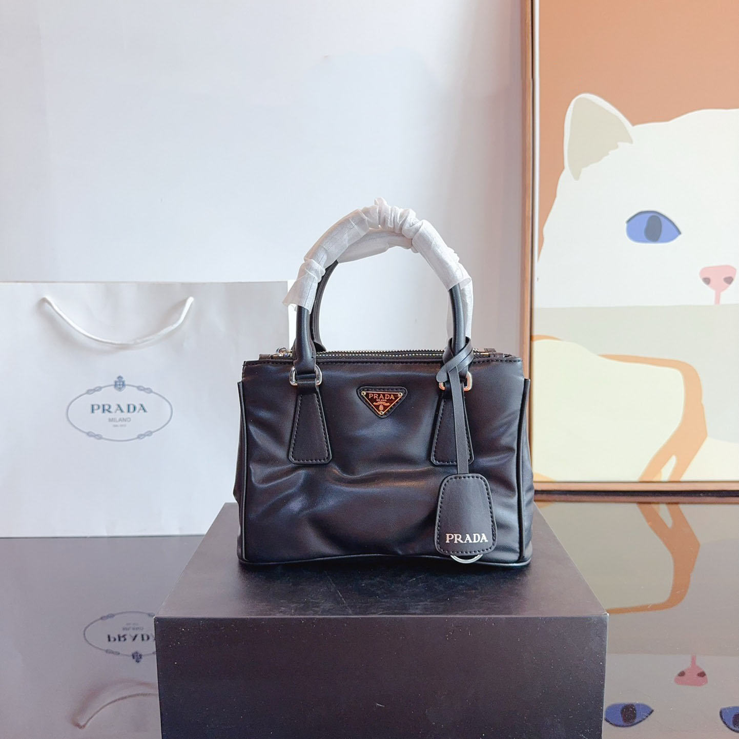 Galleria small Saffiano patent leather bag