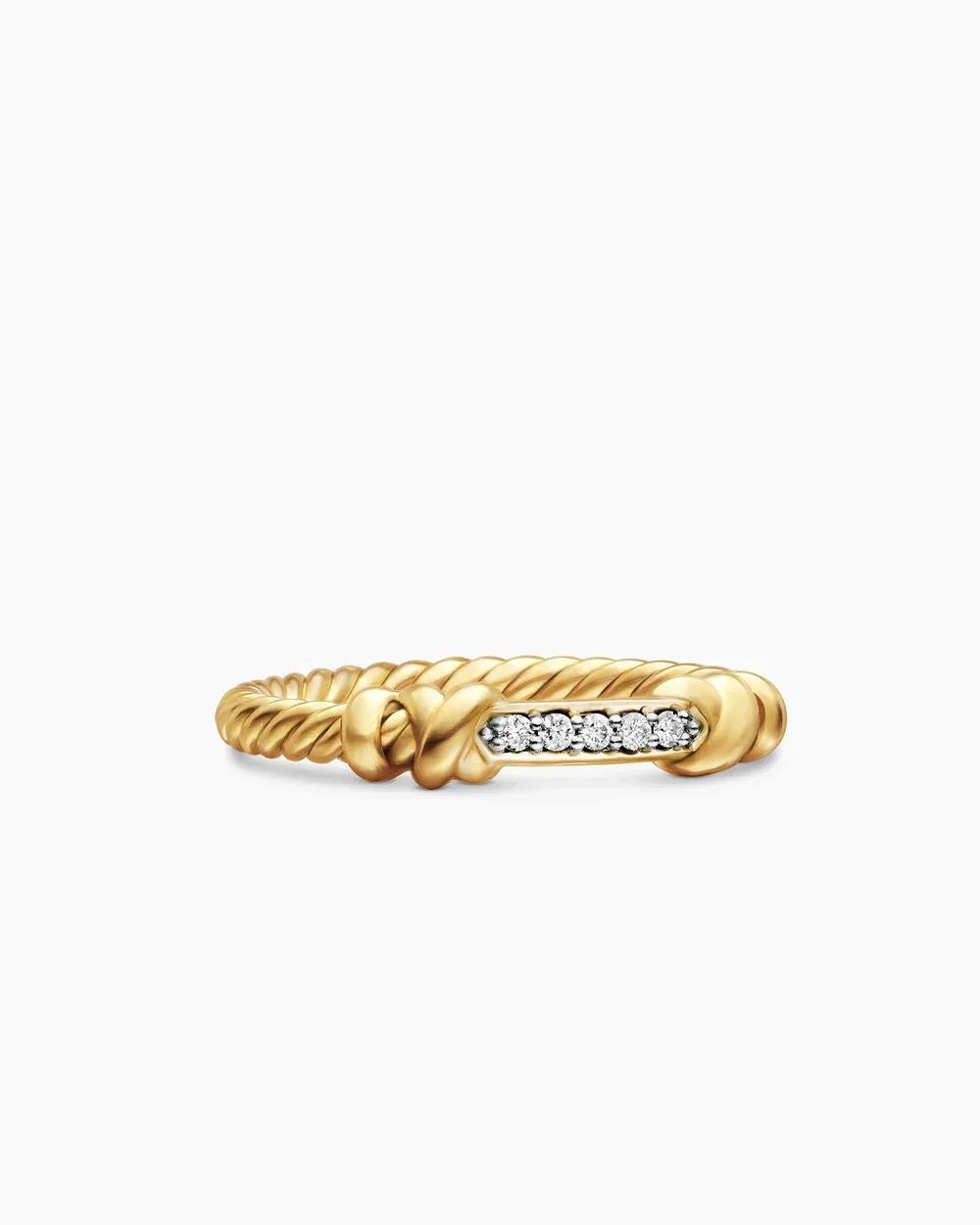 Petite Helena Wrap Band Ring 18K Yellow Gold with Diamonds