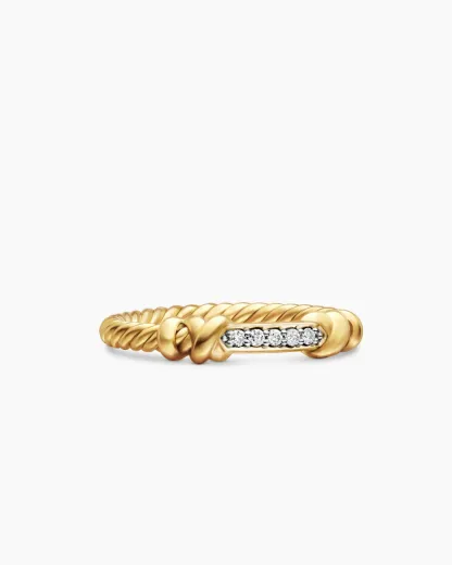 Petite Helena Wrap Band Ring 18K Yellow Gold with Diamonds