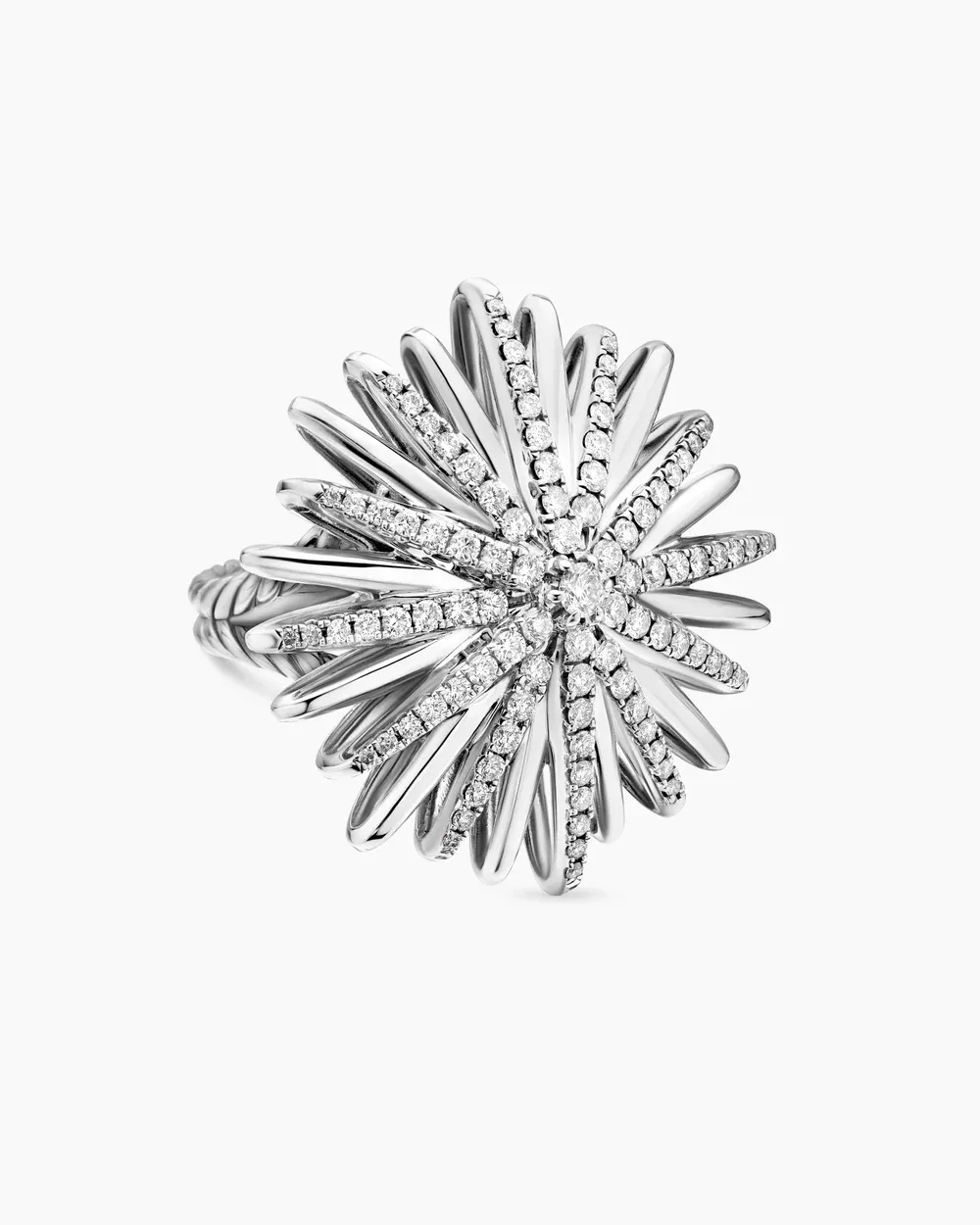 Starburst Ring Sterling Silver with Diamonds