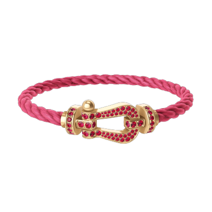 FORCE 10 BRACELET 18K YELLOW GOLD AND RUBIS LARGE MODEL