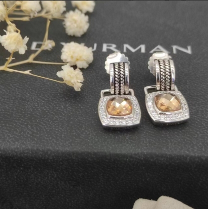 [Copy]Albion® Drop Earrings Sterling Silver with Champagne Onyx and Diamonds