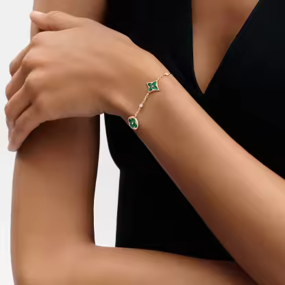 Color Blossom Bb Multi-Motif Bracelet, Pink Gold, Malachite And Diamonds
