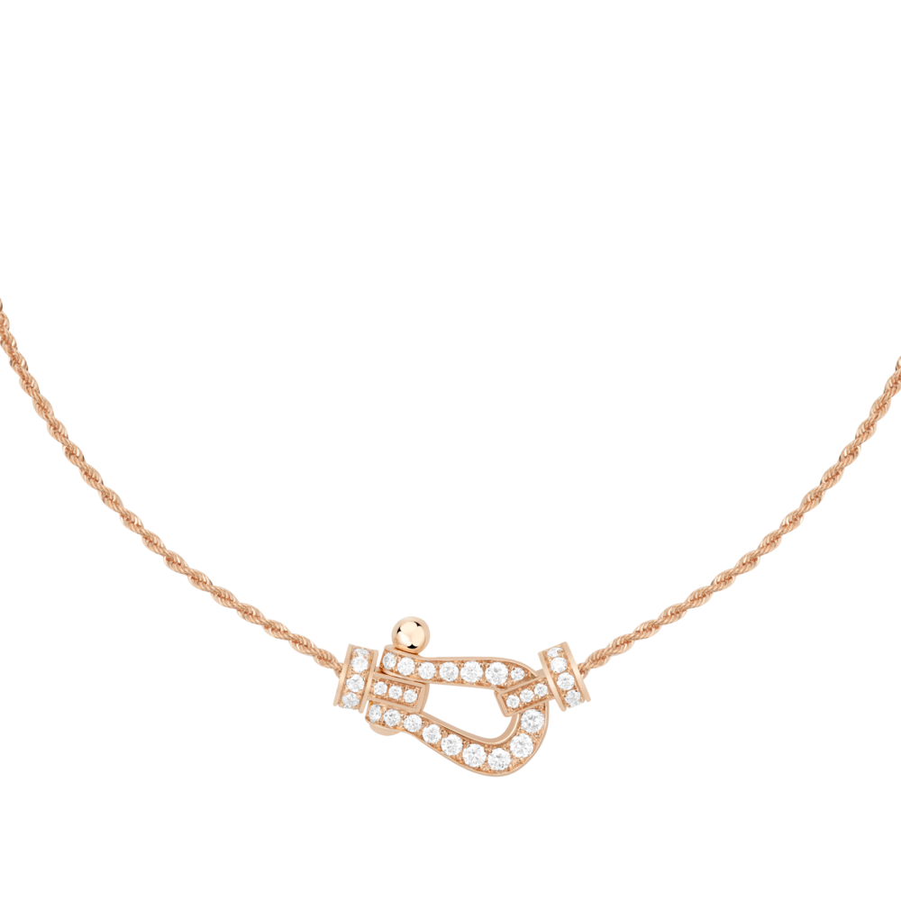 FORCE 10 NECKLACE 18K PINK GOLD AND DIAMONDS MEDIUM MODEL