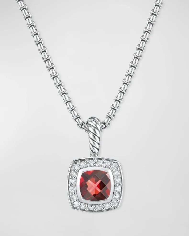 [Copy]Petite Albion® Pendant Necklace Sterling Silver with Amethyst and Diamonds