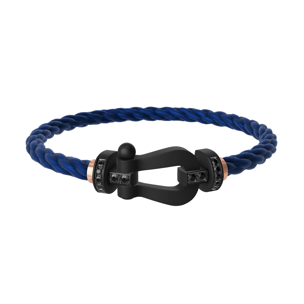 FORCE 10 BRACELET BLACK TITANIUM AND BLACK DIAMONDS LARGE MODEL