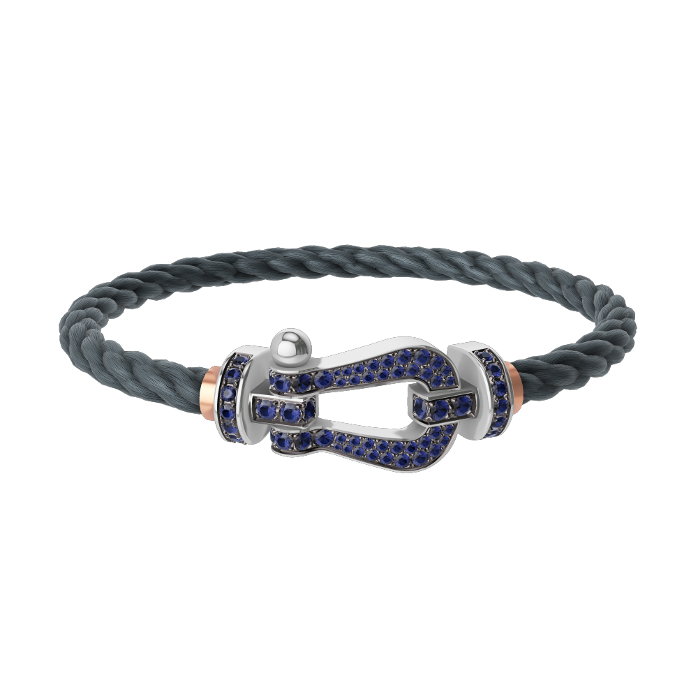 FORCE 10 BRACELET 18K WHITE GOLD AND BLUE SAPPHIRES LARGE MODEL