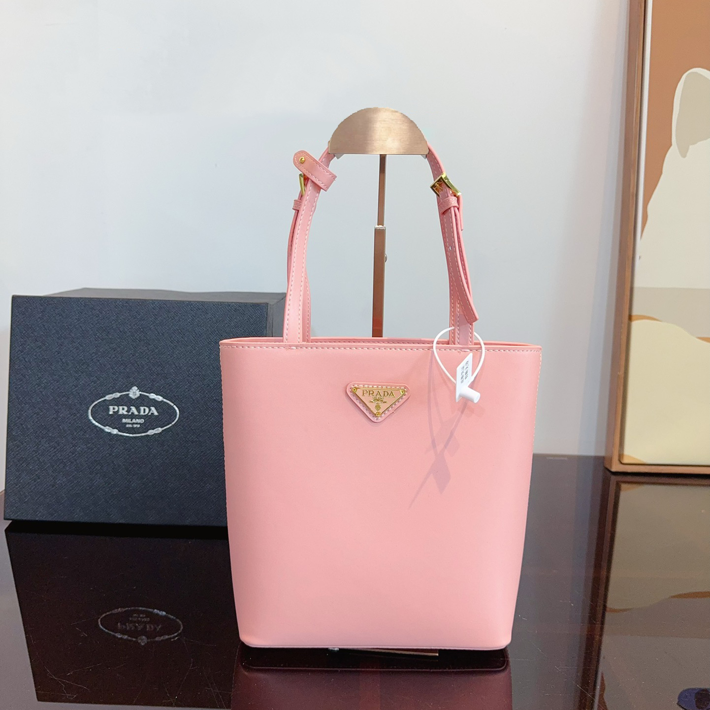 Saffiano Leather Prada Panier Bag