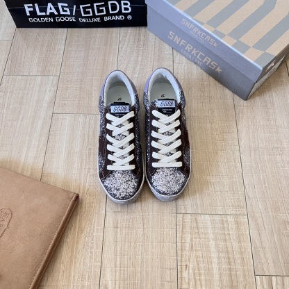 Deluxe Brand Black/Silver Glitter Superstar Sneakers