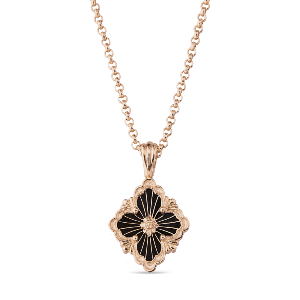 OPERA TULLE PINK GOLD SET PENDANT WITH ONYX