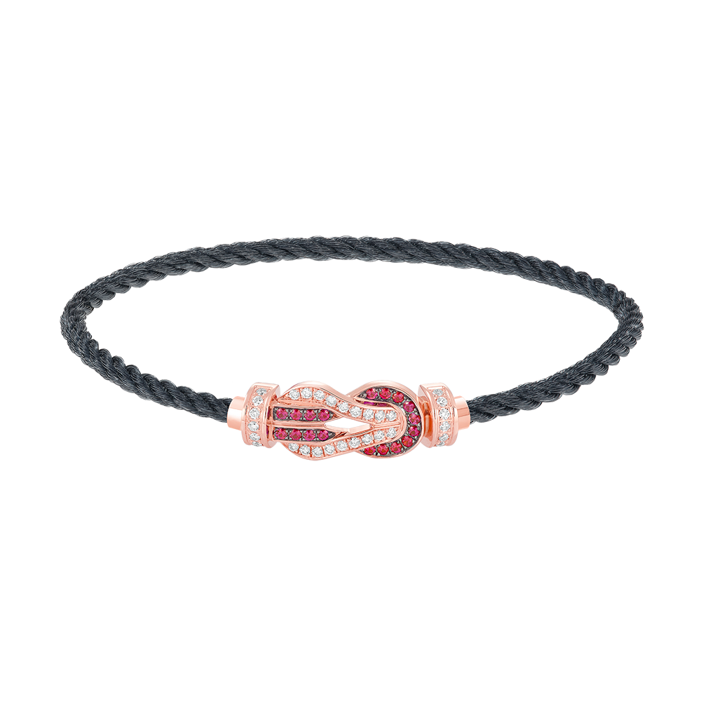 CHANCE INFINIE BRACELET 18K PINK GOLD DIAMANTS AND RUBIES MEDIUM MODEL