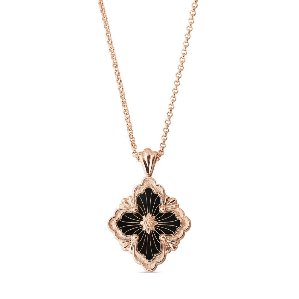 OPERA TULLE PINK GOLD PENDANT WITH ONYX