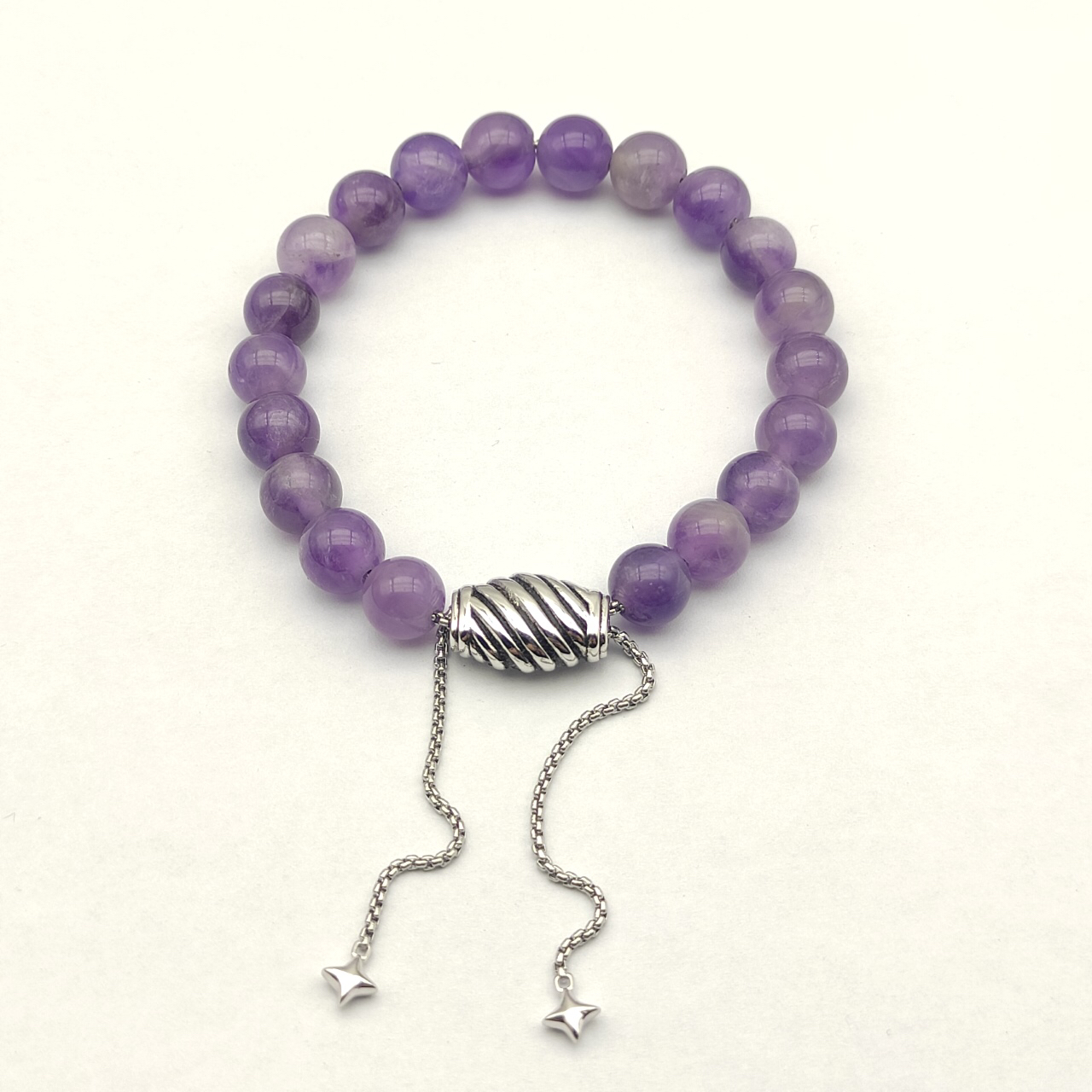 8MM Stretch Rock Crystal Bracelet