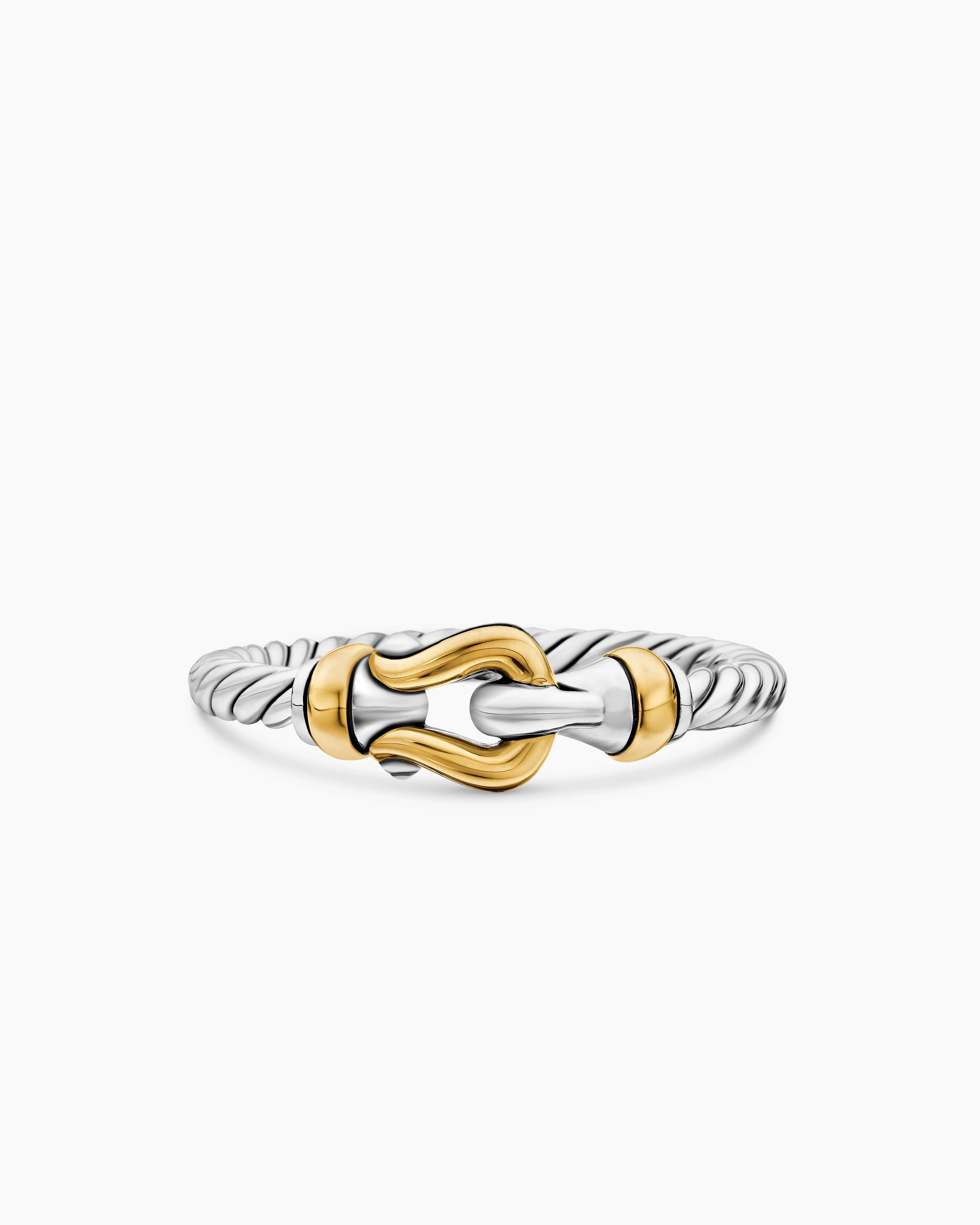 Petite Buckle Ring Sterling Silver with 18K Yellow Gold, 2mm