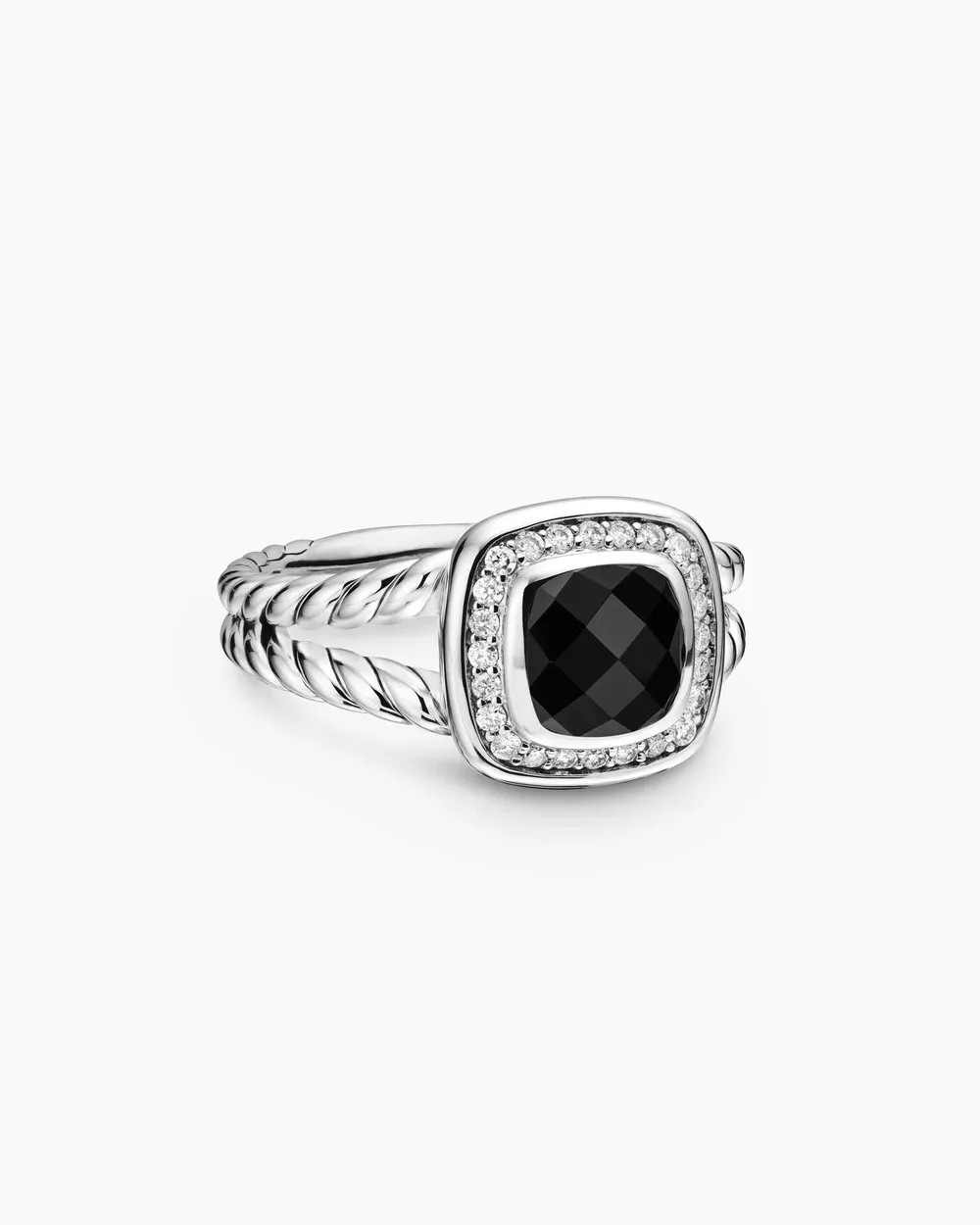 Petite Albion® Ring Sterling Silver with Black Onyx and Diamonds