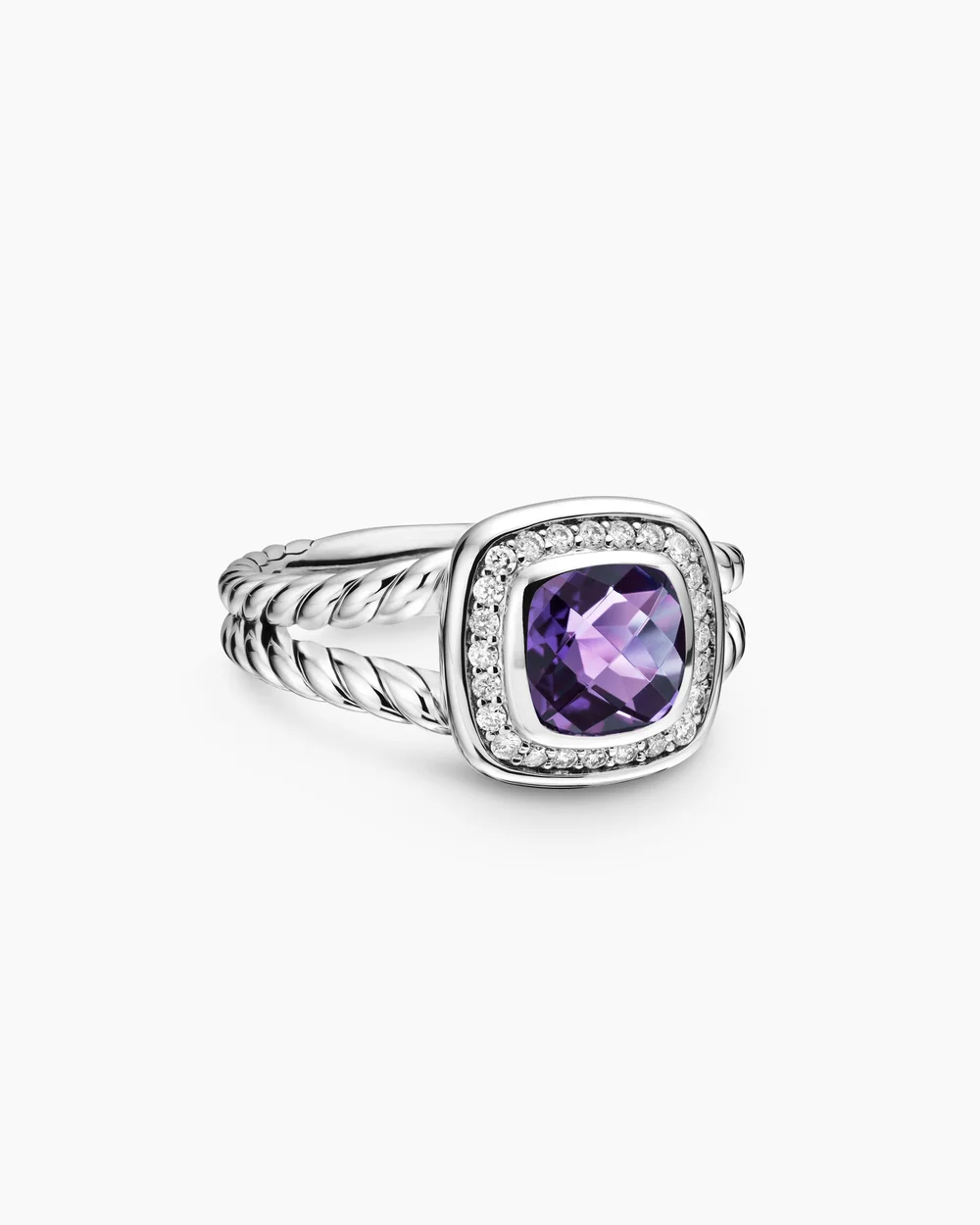 Petite Albion® Ring Sterling Silver with Amethyst and Diamonds