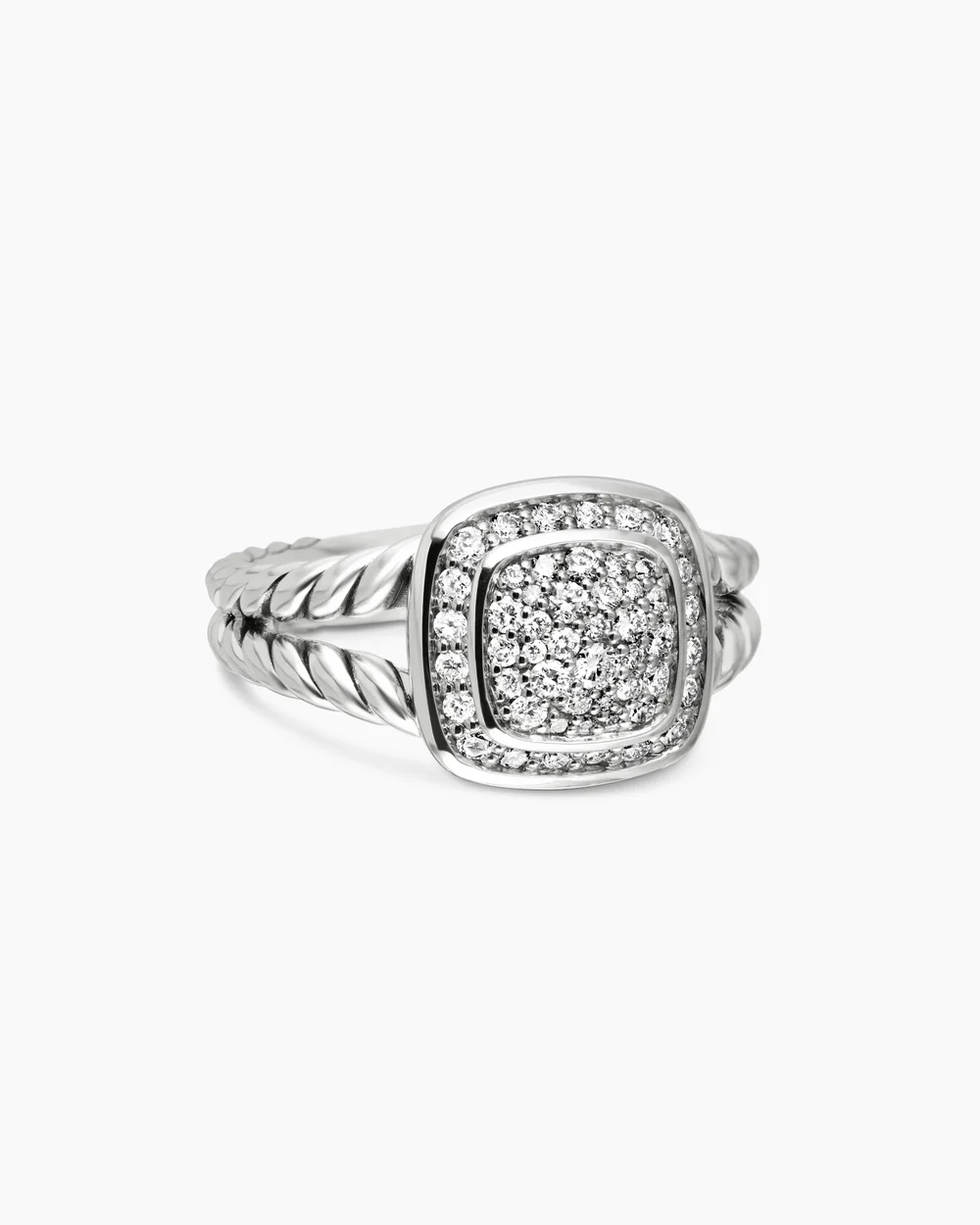 Petite Albion® Ring Sterling Silver with Pavé Diamonds
