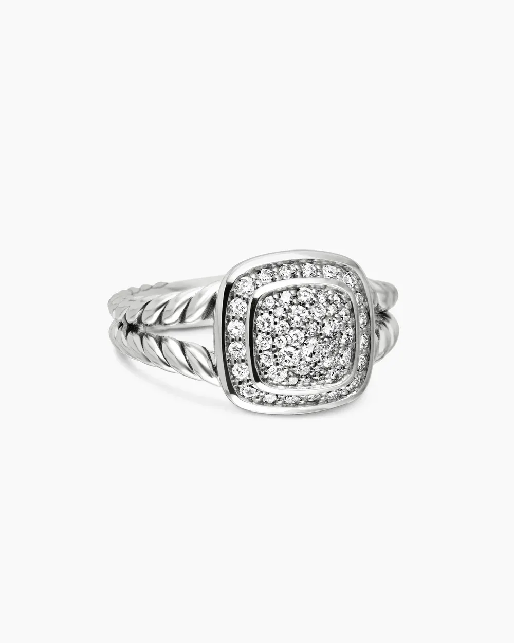 Petite Albion® Ring Sterling Silver with Pavé Diamonds