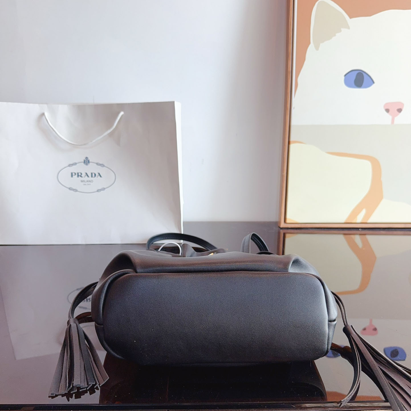 Nappa leather shoulder bag