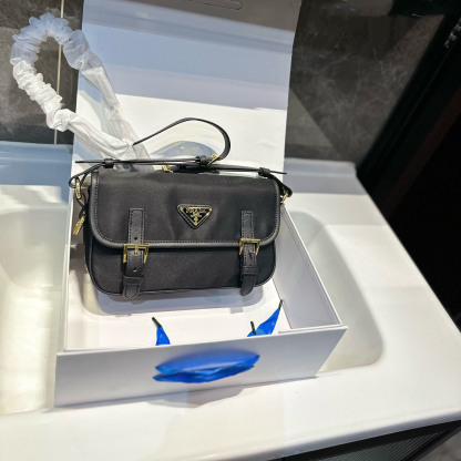 Saffiano Trimmed Tessuto Bandoliera Bag