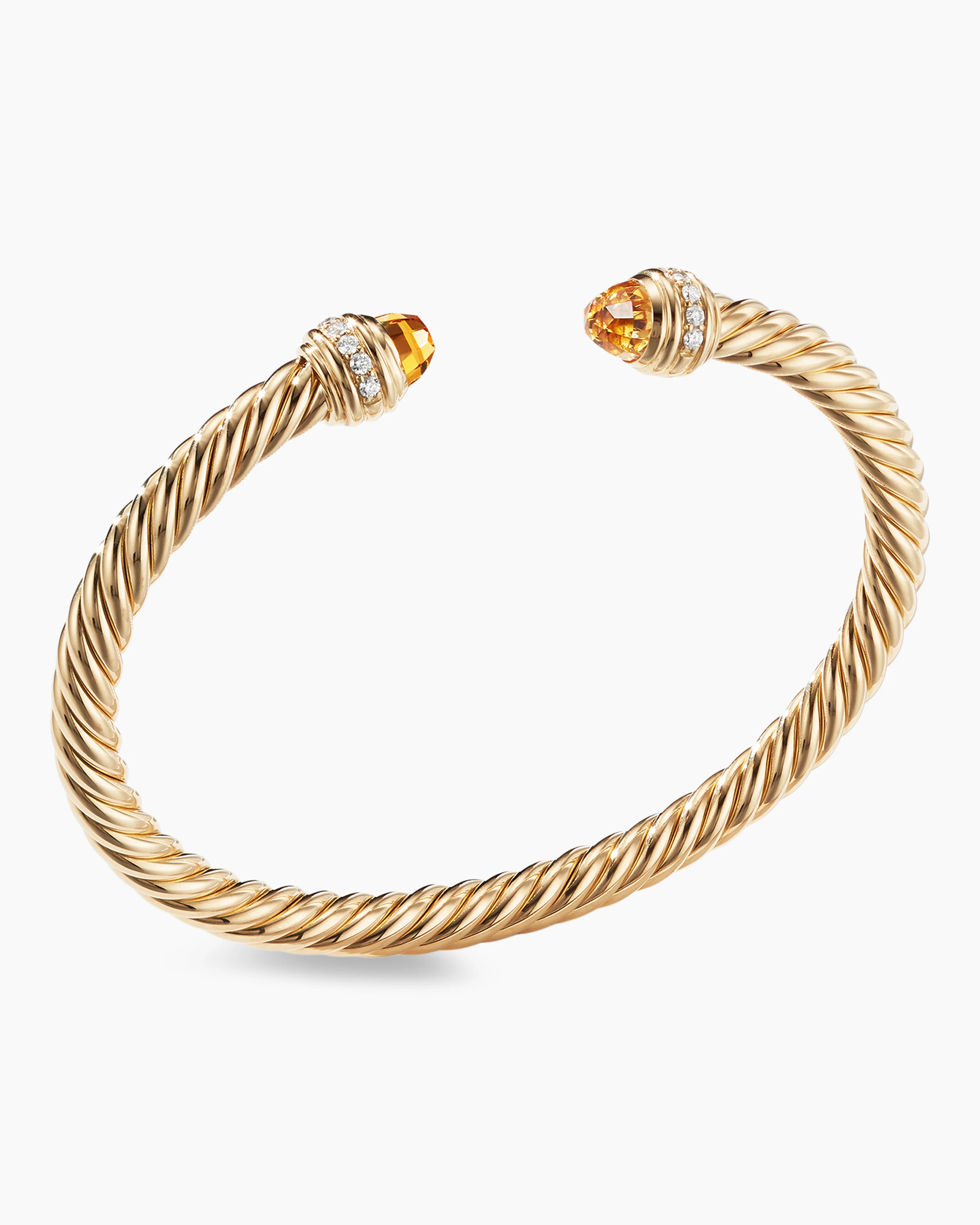Classic Cablespira庐 Bracelet 18K Yellow Gold with Citrine and Diamonds, 5mm