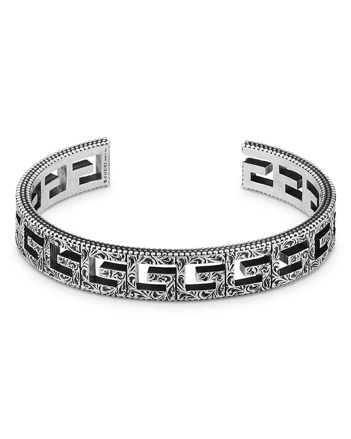 Sterling Silver G Cube Cuff Bracelet