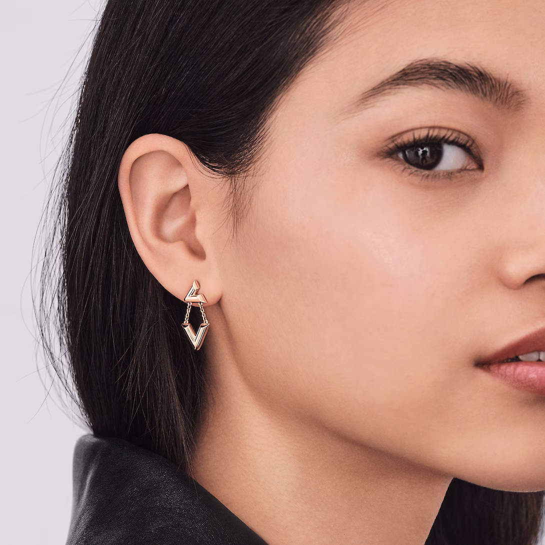 Volt Upside Down Earrings, Pink Gold