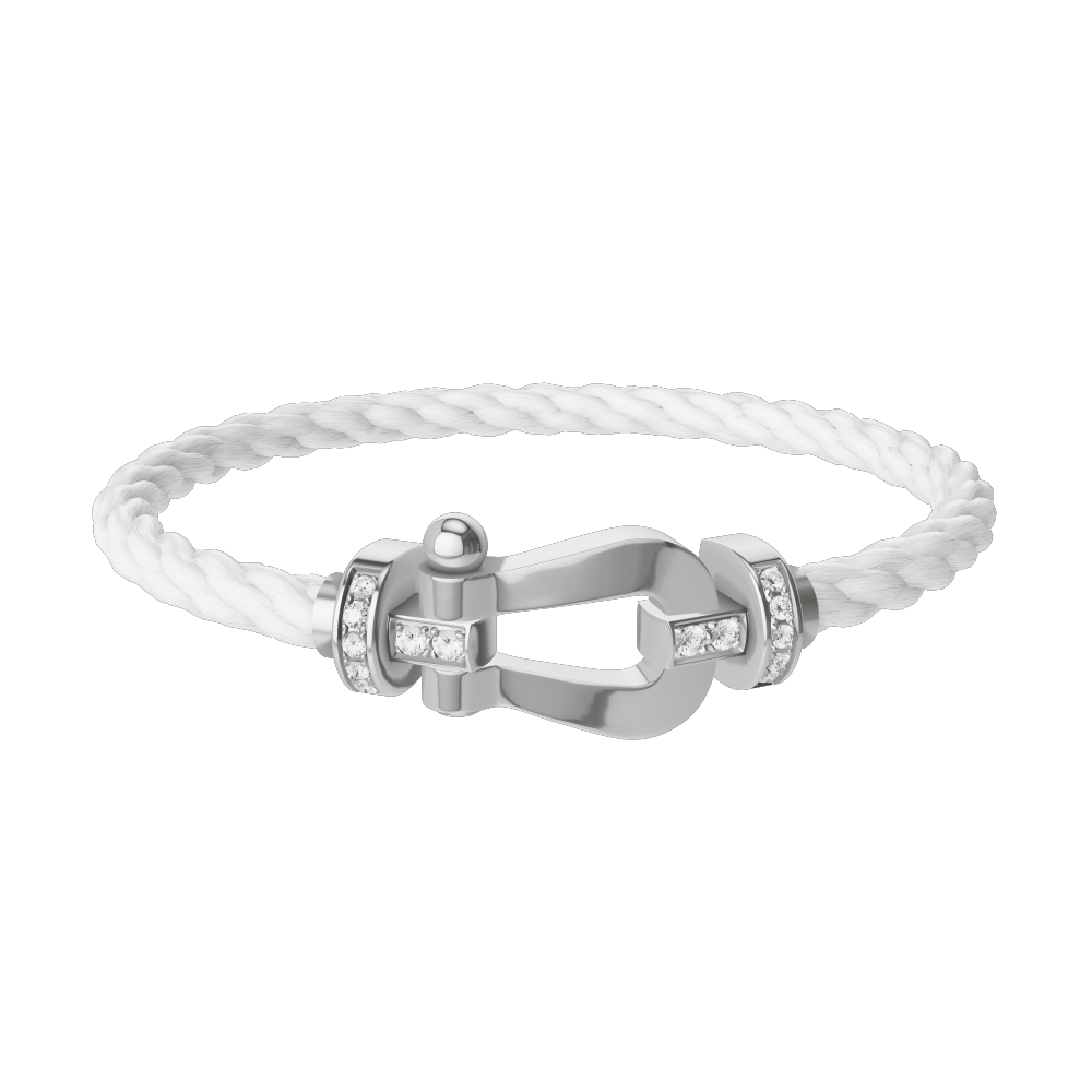 FORCE 10 BRACELET 18K WHITE GOLD AND DIAMONDS LARGE MODEL