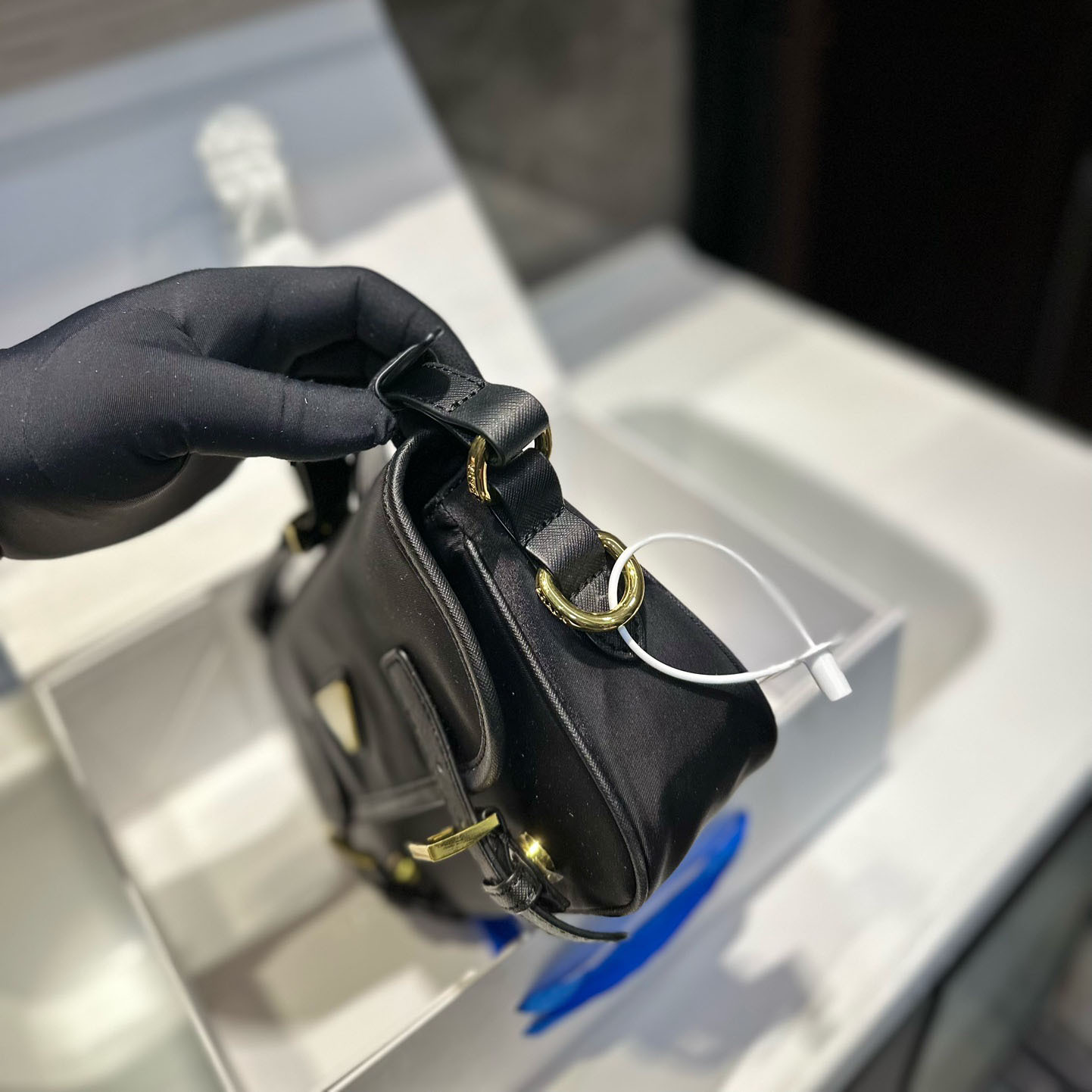 Saffiano Trimmed Tessuto Bandoliera Bag