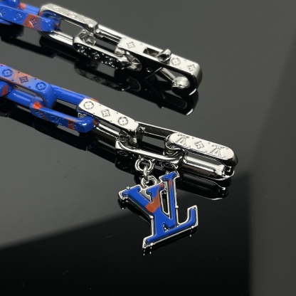 Gradient blue bamboo small letter drop bracelet