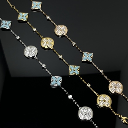Color Blossom BB Multi-Pattern Bracelet, Yellow Gold, Amazonite and Diamonds
