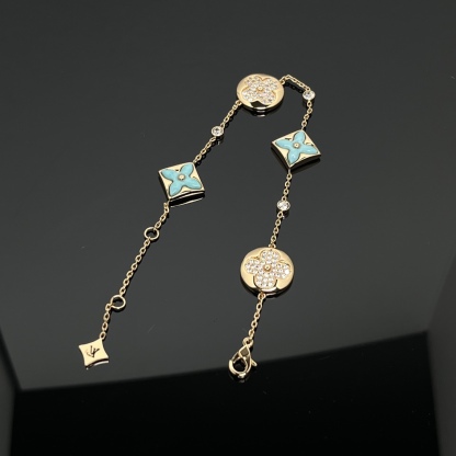 Color Blossom BB Multi-Pattern Bracelet, Yellow Gold, Amazonite and Diamonds