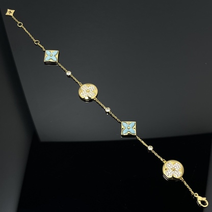 Color Blossom BB Multi-Pattern Bracelet, Yellow Gold, Amazonite and Diamonds