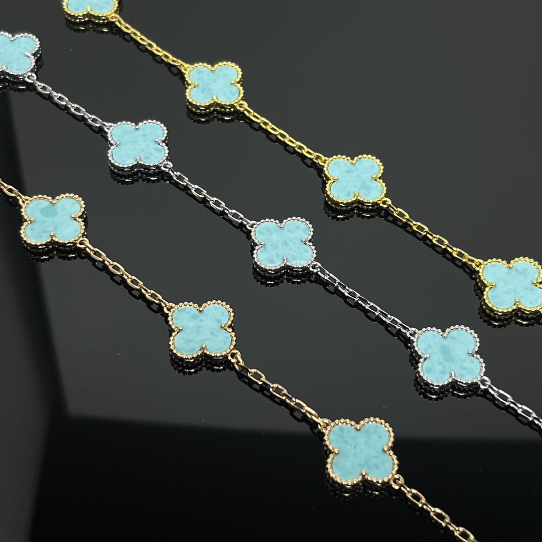 Vintage Alhambra 4 Station Turquoise Bracelet