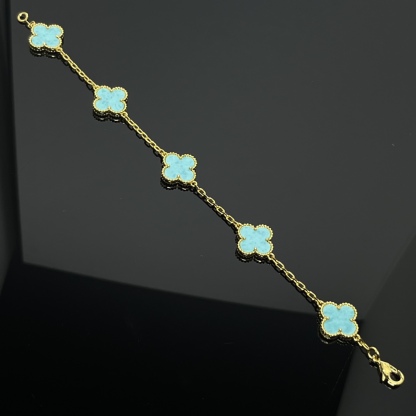 Vintage Alhambra 4 Station Turquoise Bracelet