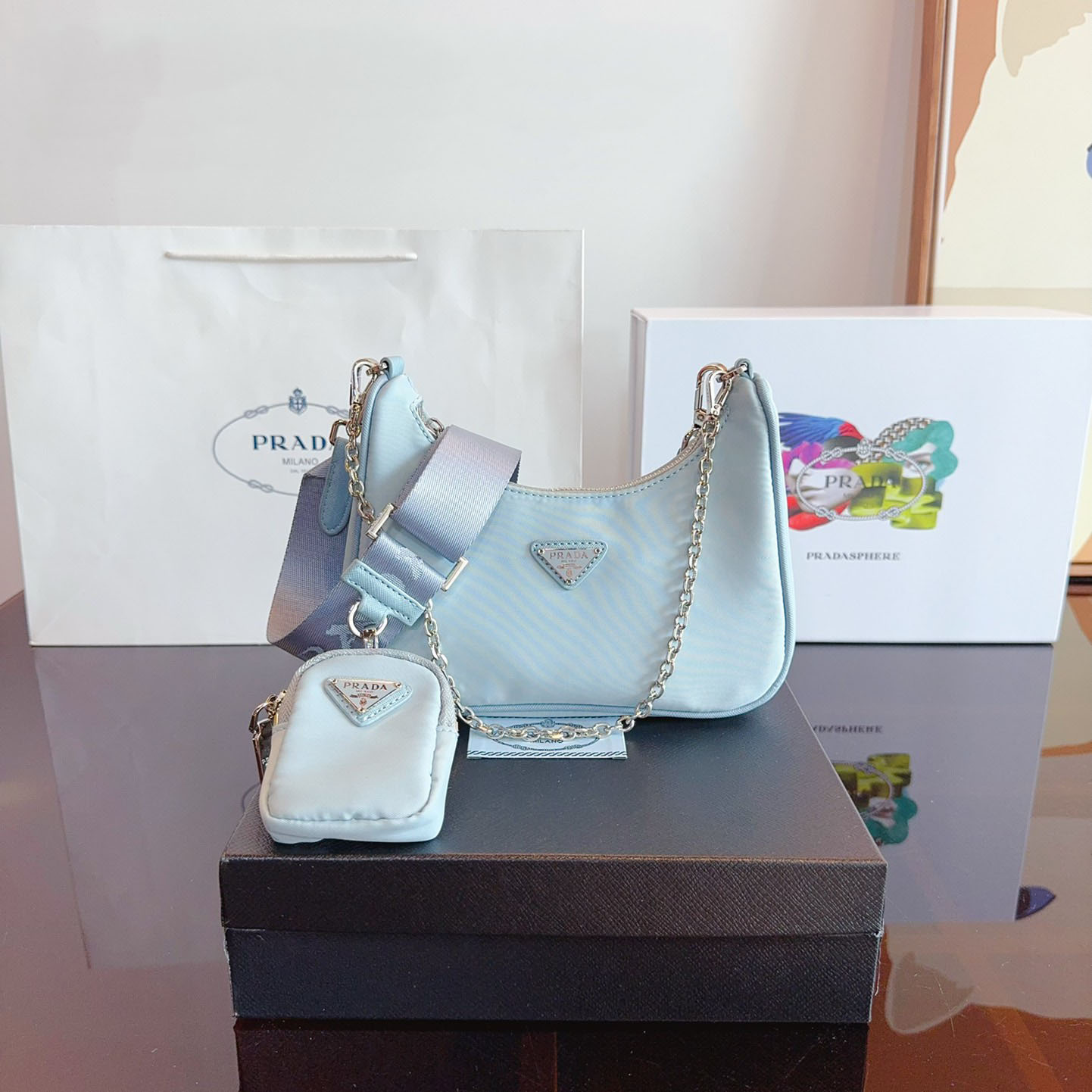 *Re-Edition 2005 Re-Nylon and Saffiano mini bag