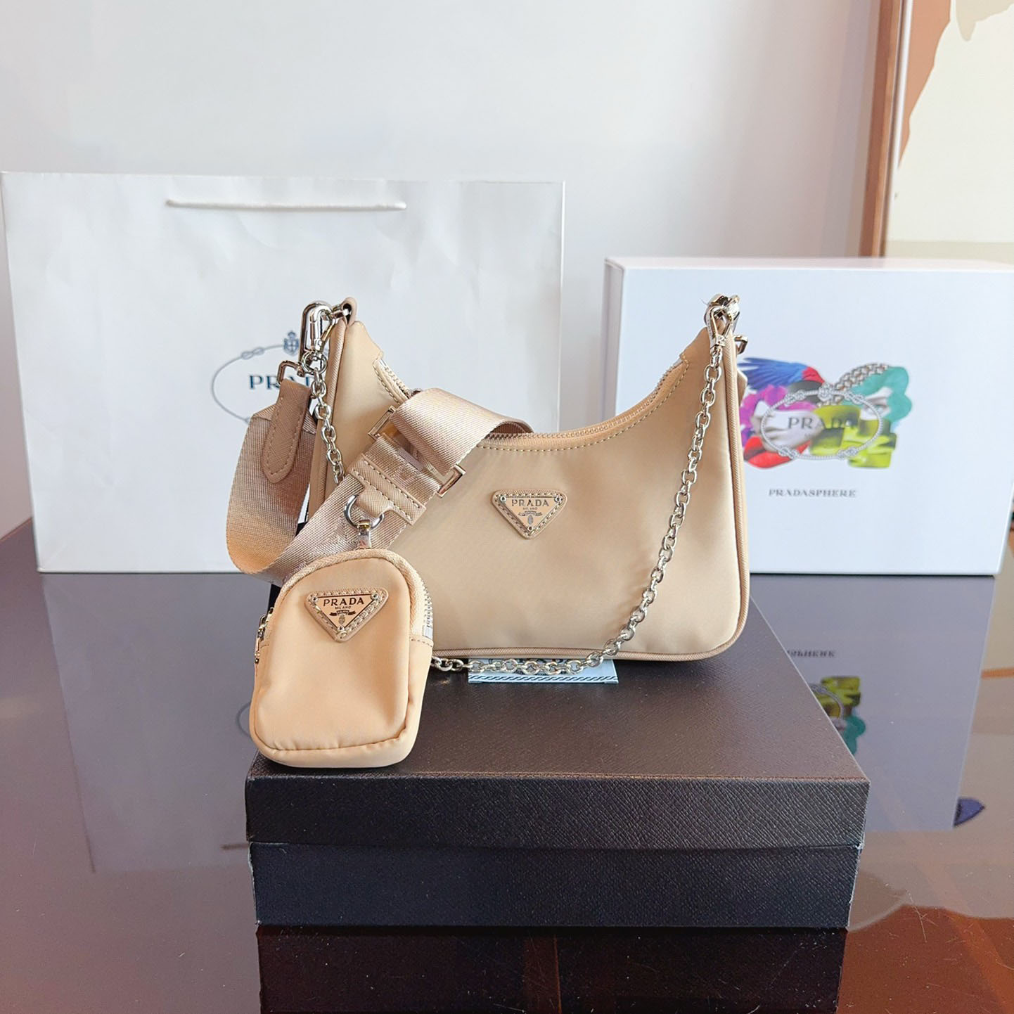 *Re-Edition 2005 Re-Nylon and Saffiano mini bag