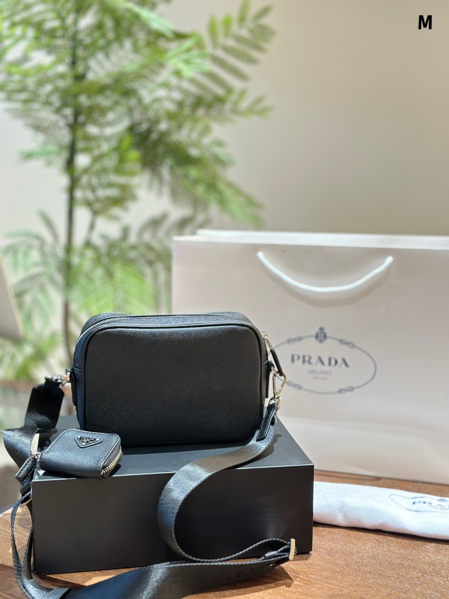 *Saffiano leather shoulder bag