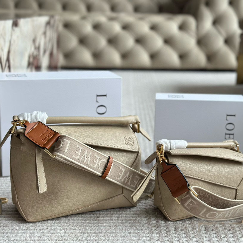 Puzzle bag in soft grained calfskin