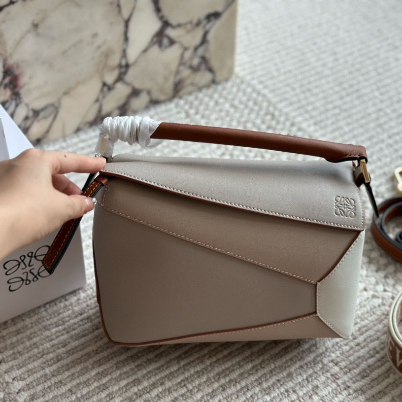 Puzzle bag in soft grained calfskin