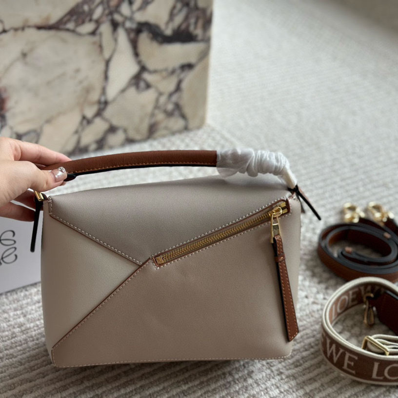 Puzzle bag in soft grained calfskin