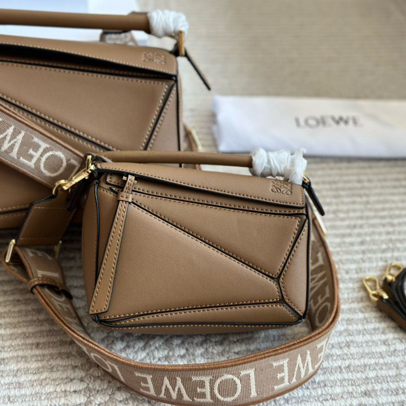 Puzzle bag in soft grained calfskin