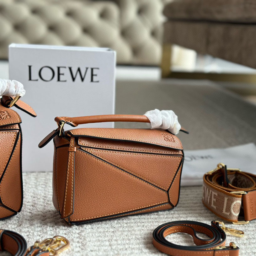 Puzzle bag in soft grained calfskin